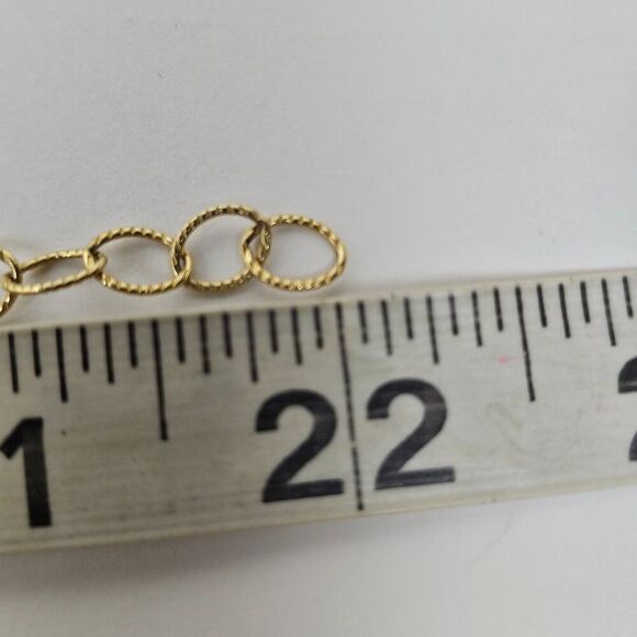 14/20 14k GF Gold Filled Necklace Hammered Crescent Half Moon Faceted AB Crystal - Picture 12 of 15